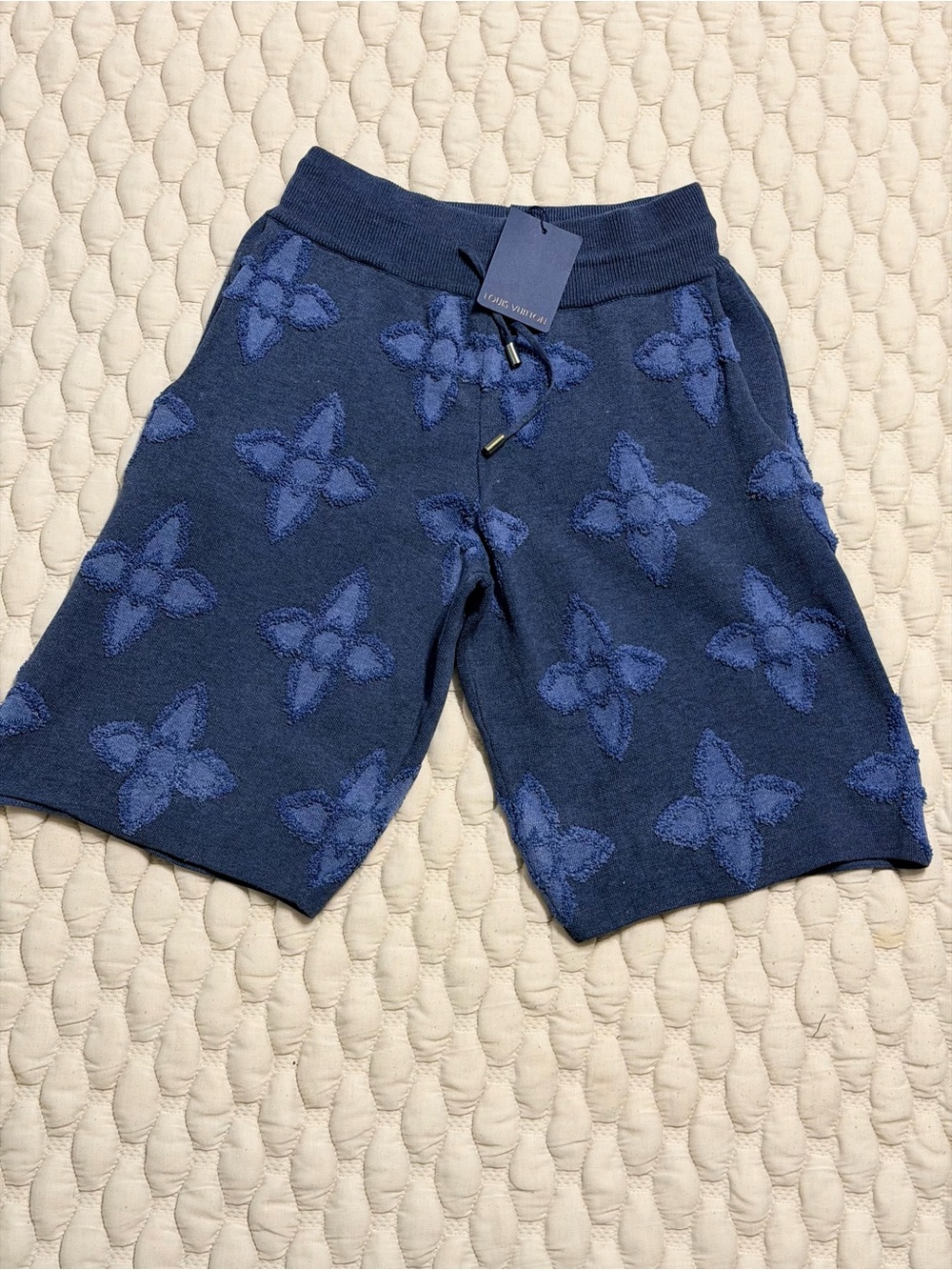 Louis Vuitton Navy Blue Monogram Knit Men's Shorts